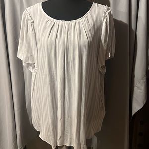 NWT white blouse with grey stripes